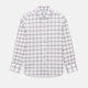Large Checked Burgundy on White Weekend Fit Shirt in Cotton