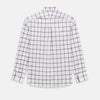 View 3 of product Large Checked Burgundy on White Weekend Fit Shirt in Cotton