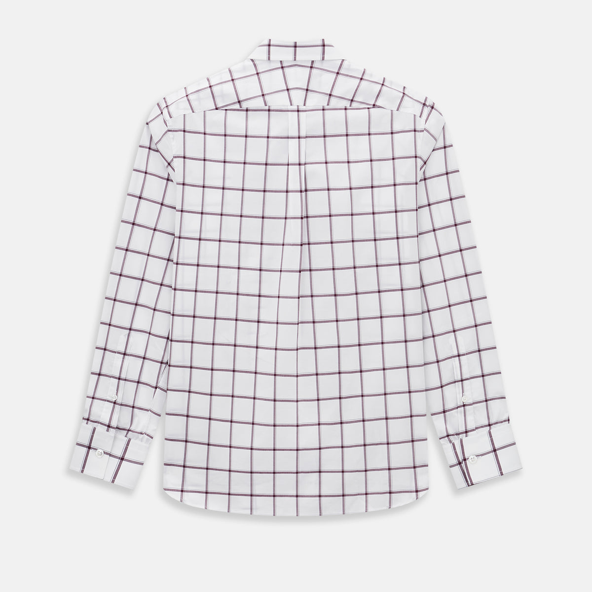 View 3 of product Large Checked Burgundy on White Weekend Fit Shirt in Cotton