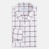 View 5 of product Large Checked Burgundy on White Weekend Fit Shirt in Cotton
