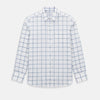 View 1 of product Large Checked Grey on White Weekend Fit Shirt in Cotton