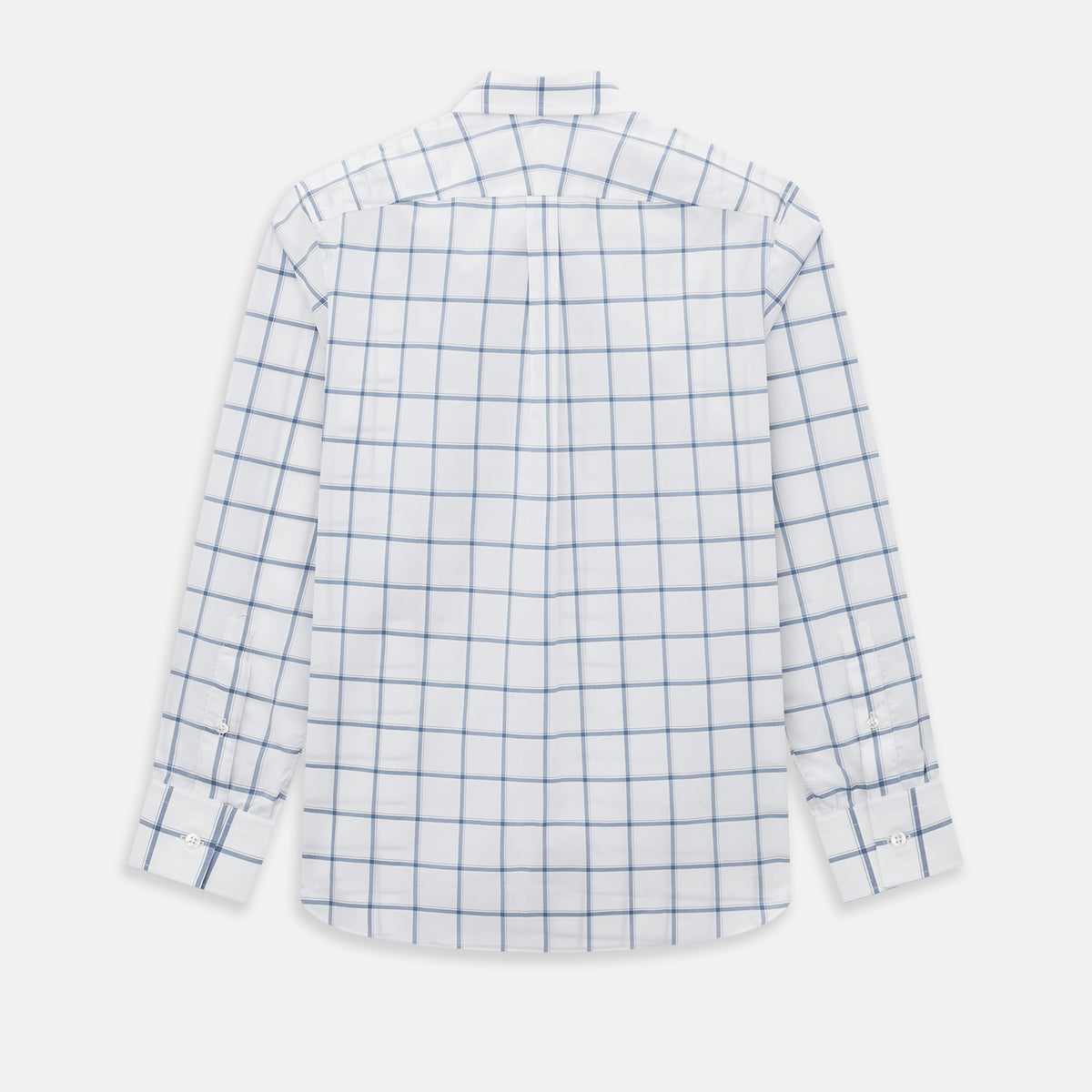 View 3 of product Large Checked Grey on White Weekend Fit Shirt in Cotton