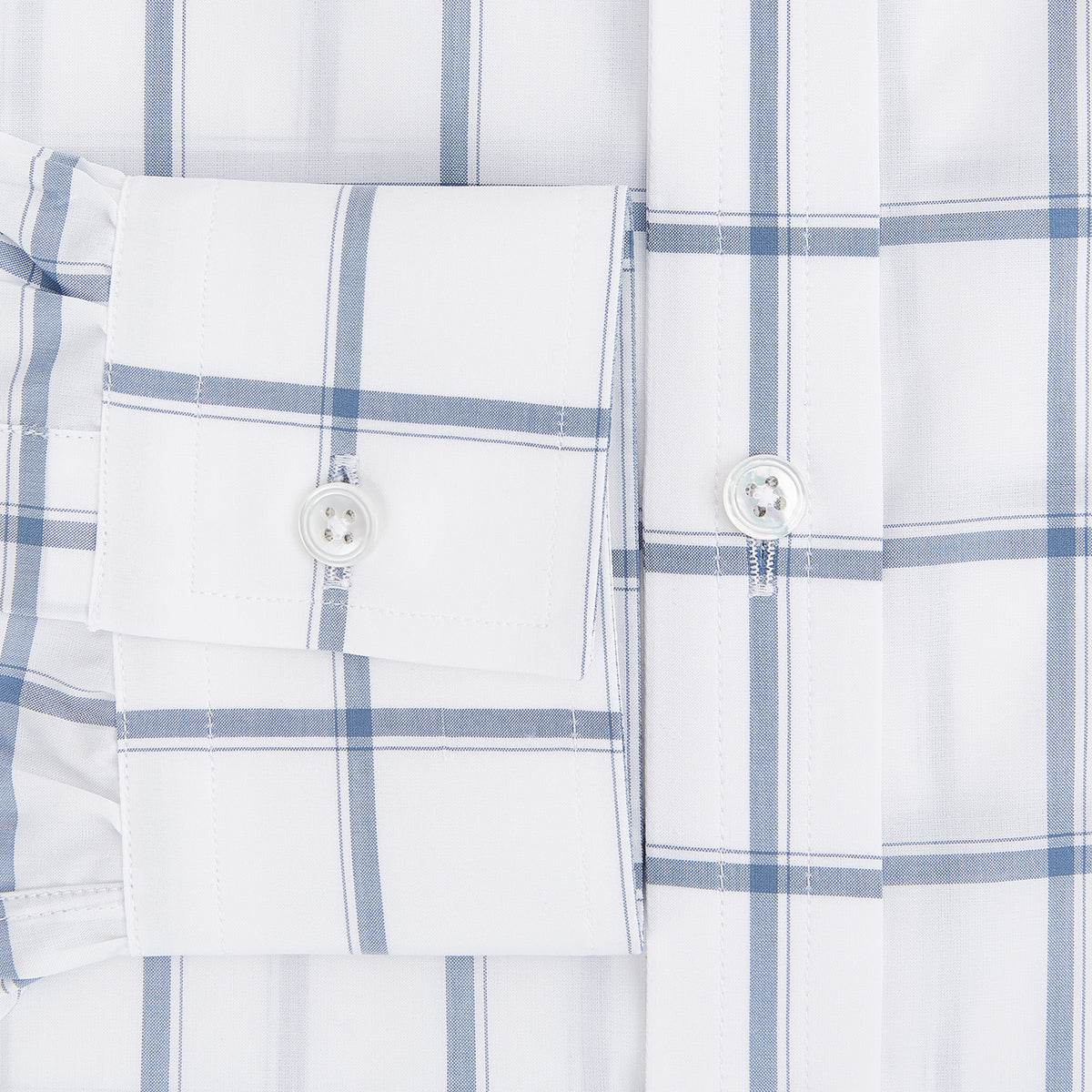 View 4 of product Large Checked Grey on White Weekend Fit Shirt in Cotton
