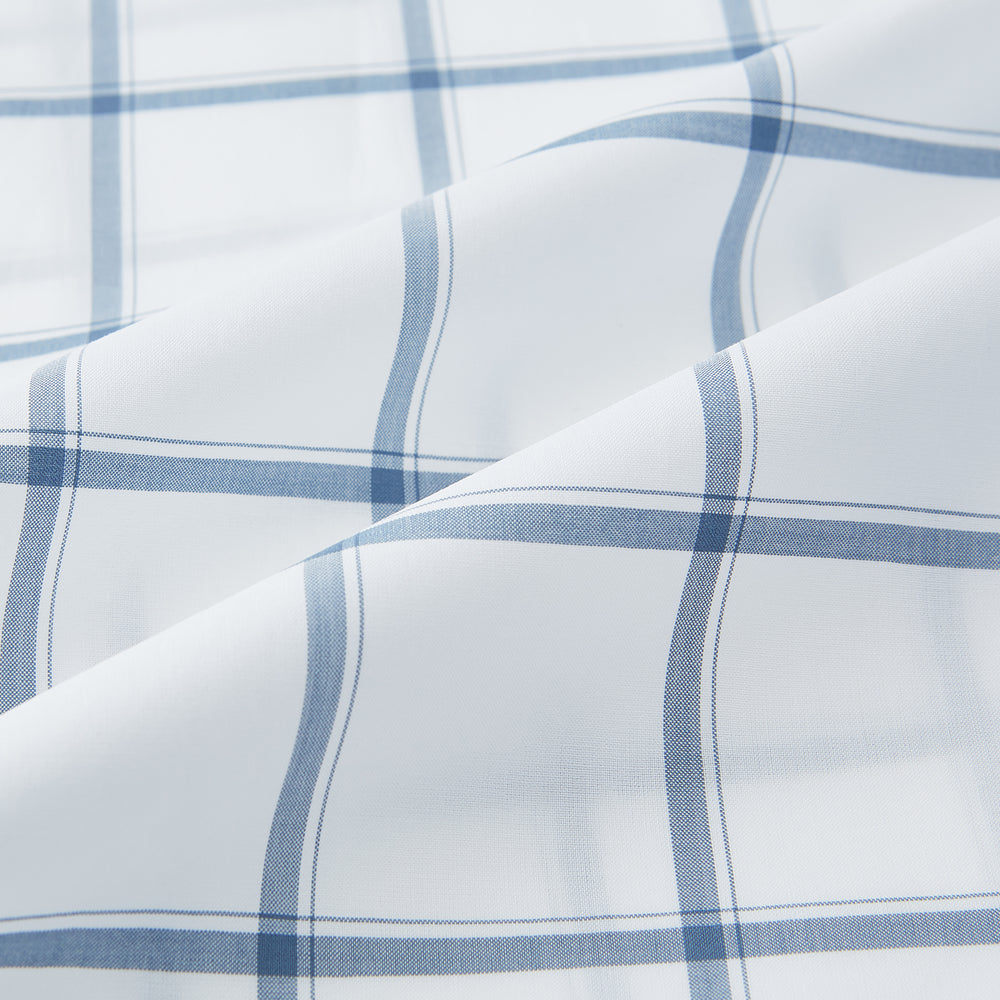 Large Checked Grey on White Weekend Fit Shirt in Cotton