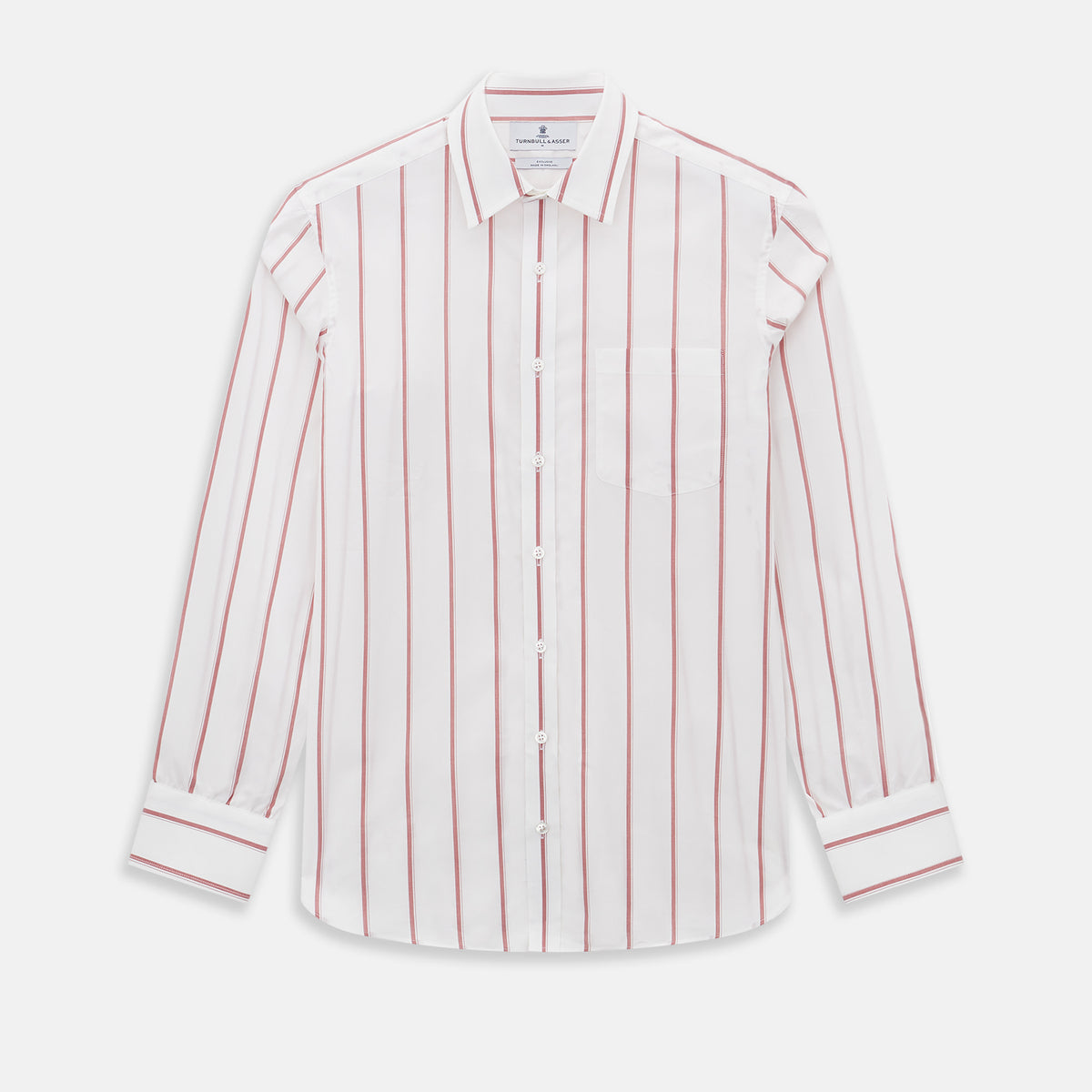 View 1 of product Track Striped Red on White Weekend Fit Shirt in Cotton