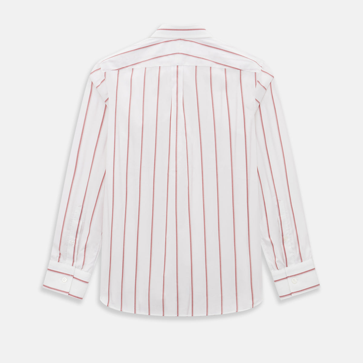 View 3 of product Track Striped Red on White Weekend Fit Shirt in Cotton