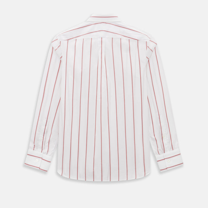 SHIRTS WF DERBY COLLAR 1BC 1PKT WHITE/DARK RED STR Image 2