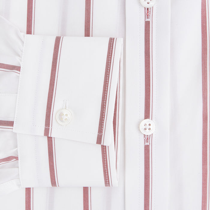 SHIRTS WF DERBY COLLAR 1BC 1PKT WHITE/DARK RED STR Image 3