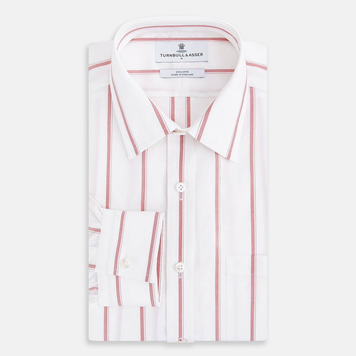 View 5 of product Track Striped Red on White Weekend Fit Shirt in Cotton