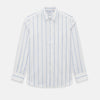 View 1 of product Track Striped Blue on White Weekend Fit Shirt in Cotton