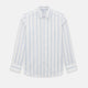 Track Striped Blue on White Weekend Fit Shirt in Cotton