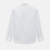 View 3 of product Track Striped Blue on White Weekend Fit Shirt in Cotton