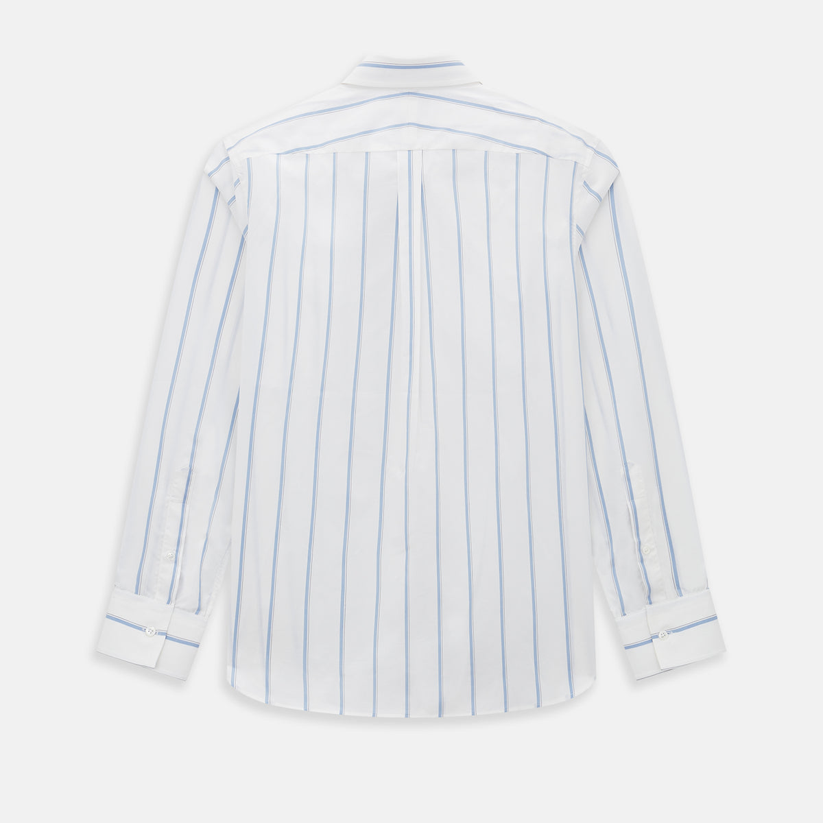 View 3 of product Track Striped Blue on White Weekend Fit Shirt in Cotton