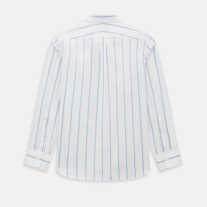SHIRTS WF DERBY COLLAR 1BC 1PKT WHT/BLUE MUTLI STR Image 2