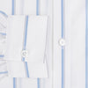 View 4 of product Track Striped Blue on White Weekend Fit Shirt in Cotton