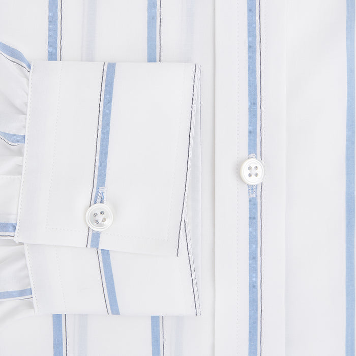 SHIRTS WF DERBY COLLAR 1BC 1PKT WHT/BLUE MUTLI STR Image 3