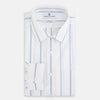 View 5 of product Track Striped Blue on White Weekend Fit Shirt in Cotton