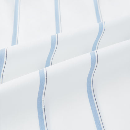 Track Striped Blue on White Weekend Fit Shirt in Cotton Image 5