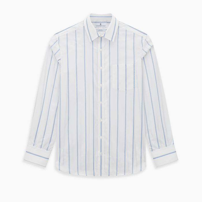 SHIRTS WF DERBY COLLAR 1BC 1PKT WHT/BLUE MUTLI STR Image 6