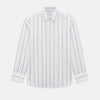 View 1 of product Track Striped Grey on White Weekend Fit Shirt in Cotton