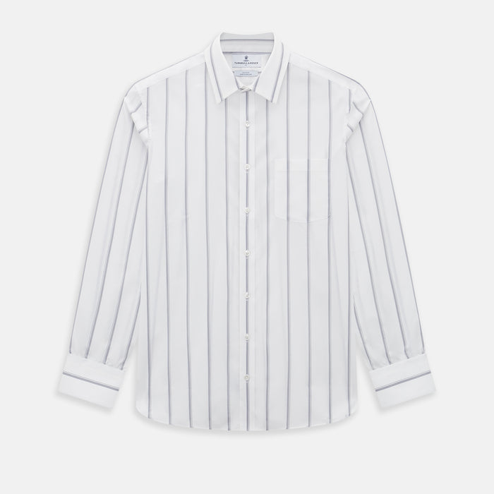SHIRTS WF DERBY COLLAR 1BC 1PKT WHTE/GRAY MLTI STR