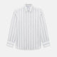 Track Striped Grey on White Weekend Fit Shirt in Cotton