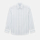Track Striped Sage on White Weekend Fit Shirt in Cotton