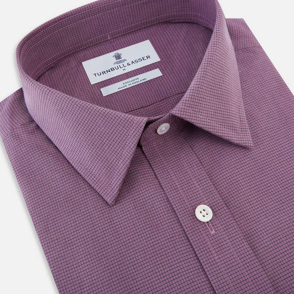 Striped Navy on Antique Pink Weekend Fit Shirt in Cotton