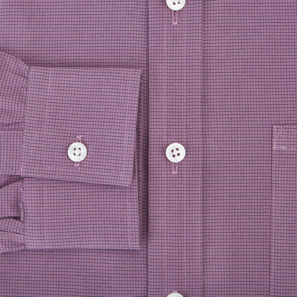 Striped Navy on Antique Pink Weekend Fit Shirt in Cotton