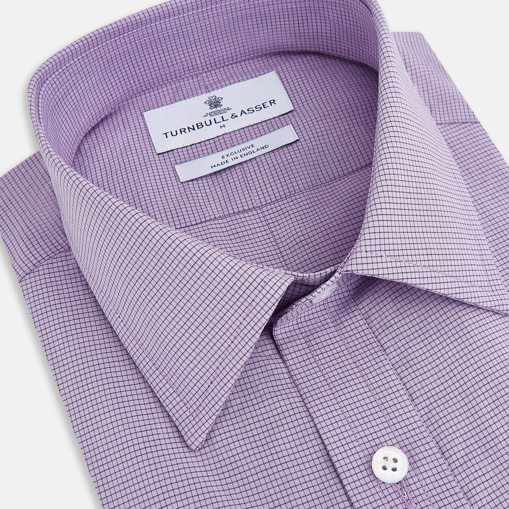 Fine Checked Baby Pink Weekend Fit Shirt in Cotton