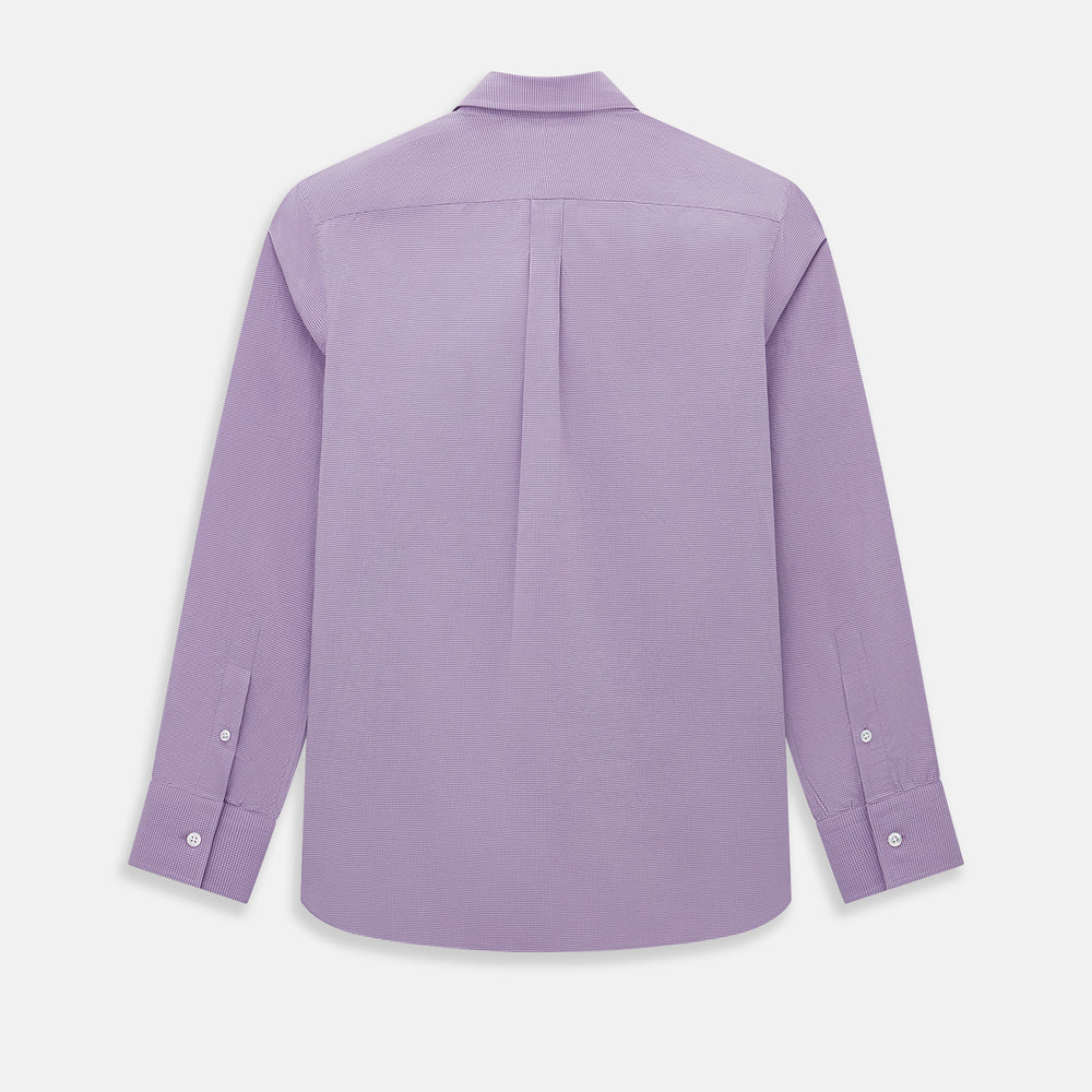 Fine Checked Baby Pink Weekend Fit Shirt in Cotton