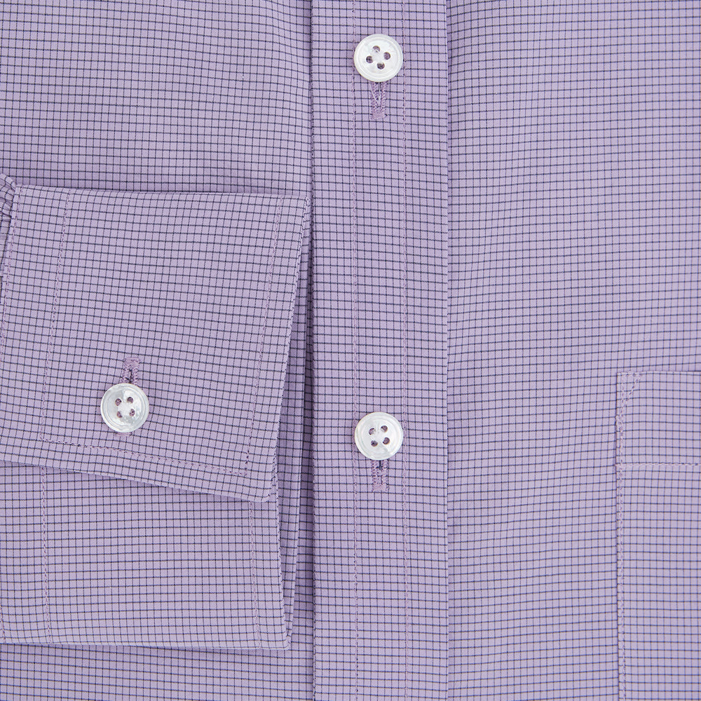 Fine Checked Baby Pink Weekend Fit Shirt in Cotton