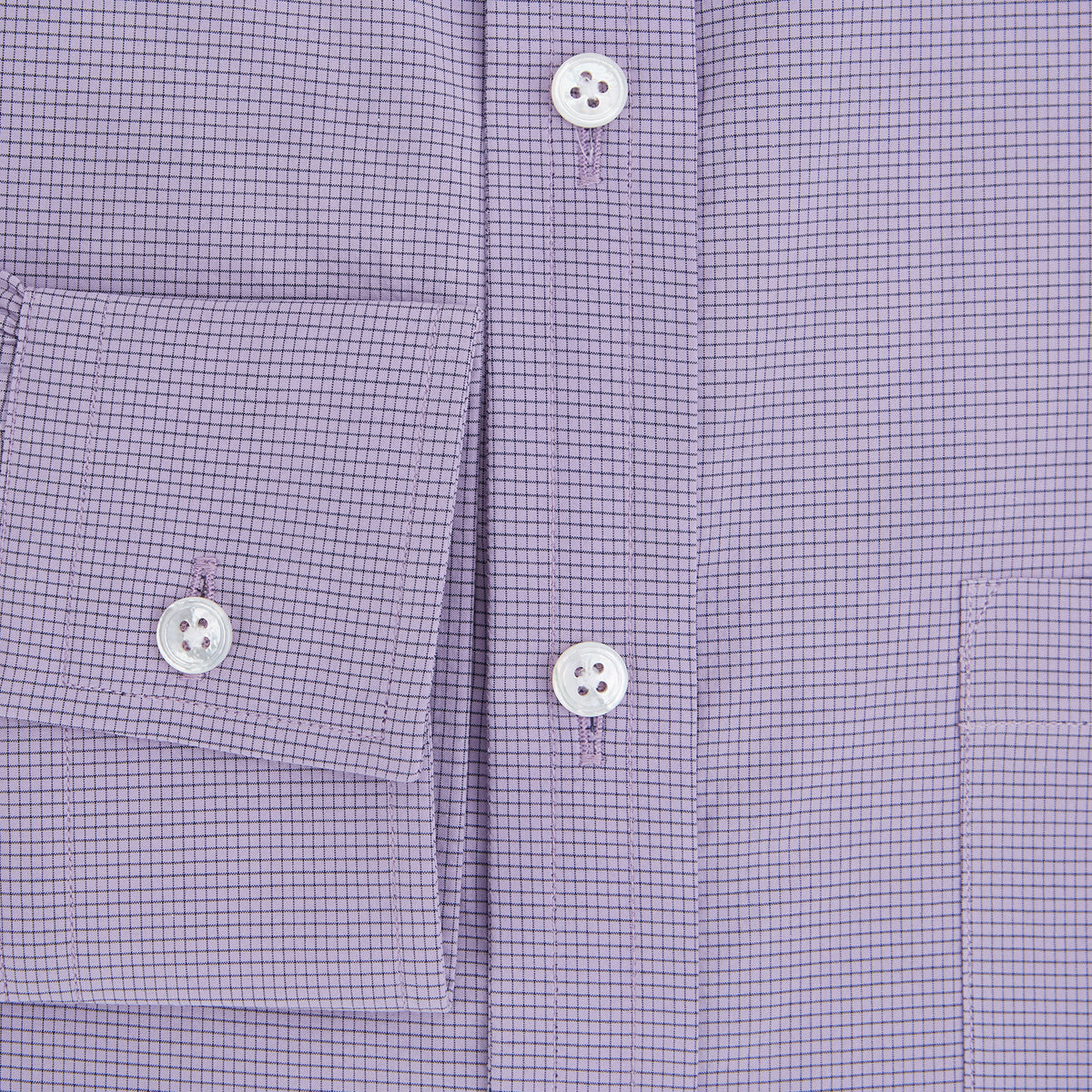 View 4 of product Fine Checked Baby Pink Weekend Fit Shirt in Cotton