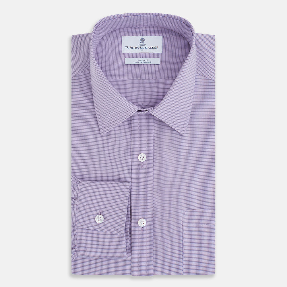 Fine Checked Baby Pink Weekend Fit Shirt in Cotton