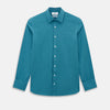 View 1 of product Fine Checked Turquoise Blue Weekend Fit Shirt in Cotton