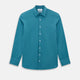 Fine Checked Turquoise Blue Weekend Fit Shirt in Cotton