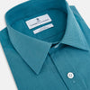 View 2 of product Fine Checked Turquoise Blue Weekend Fit Shirt in Cotton