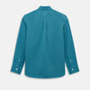 View 3 of product Fine Checked Turquoise Blue Weekend Fit Shirt in Cotton
