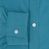 View 4 of product Fine Checked Turquoise Blue Weekend Fit Shirt in Cotton