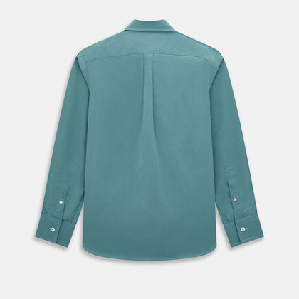 SHIRTS WF DERBY COLLAR 1BC 1PKT NVY STR ON SAGE Image 2