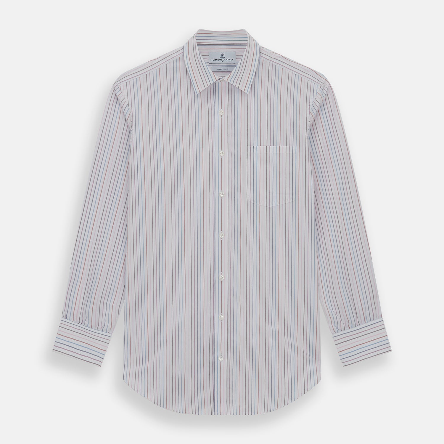 pencil stripe dress shirt Slim-Fit Spread Collar Dress Shirt in Sky Pencil Stripe Poplin