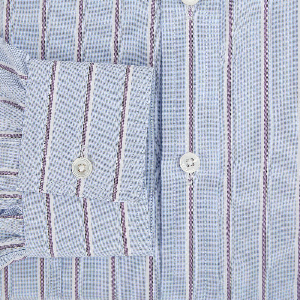 Navy and Purple Multi-Stripe Richmond Shirt XS