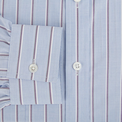 Navy and Purple Multi-Stripe Richmond Shirt Image 3