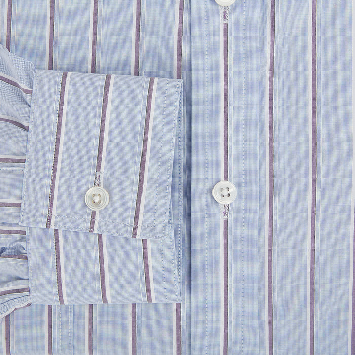Navy and Purple Multi-Stripe Richmond Shirt Image 3
