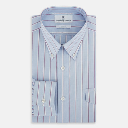 Navy and Purple Multi-Stripe Richmond Shirt Image 4