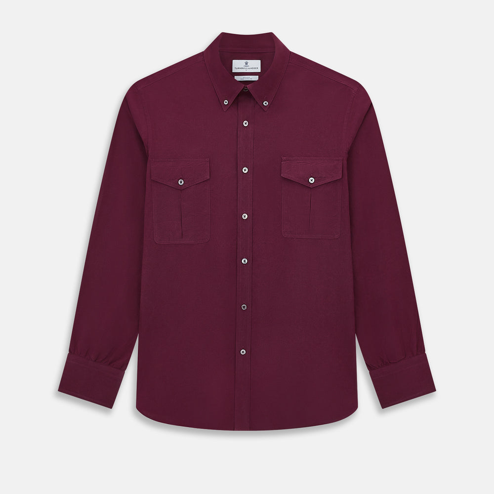Wine Pin Check Richmond Shirt XXL