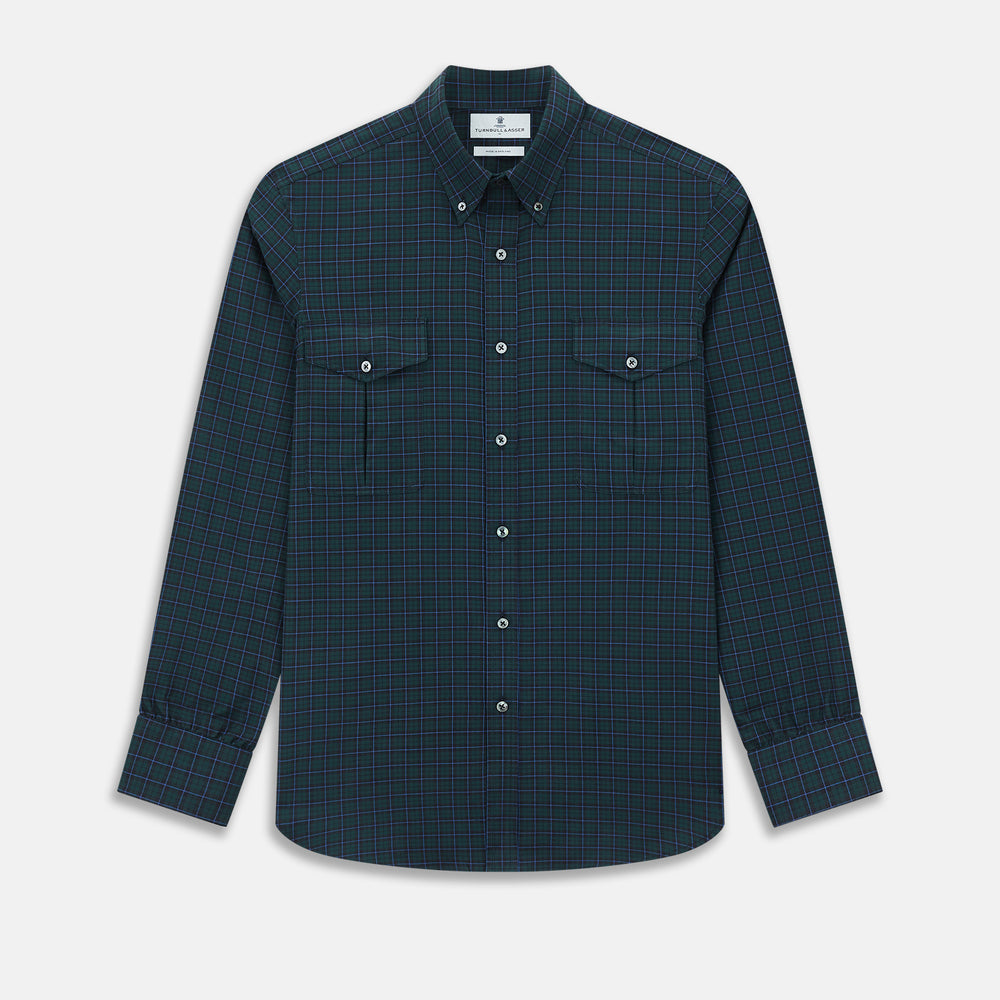 Modern Black Watch Tartan Richmond Shirt XS