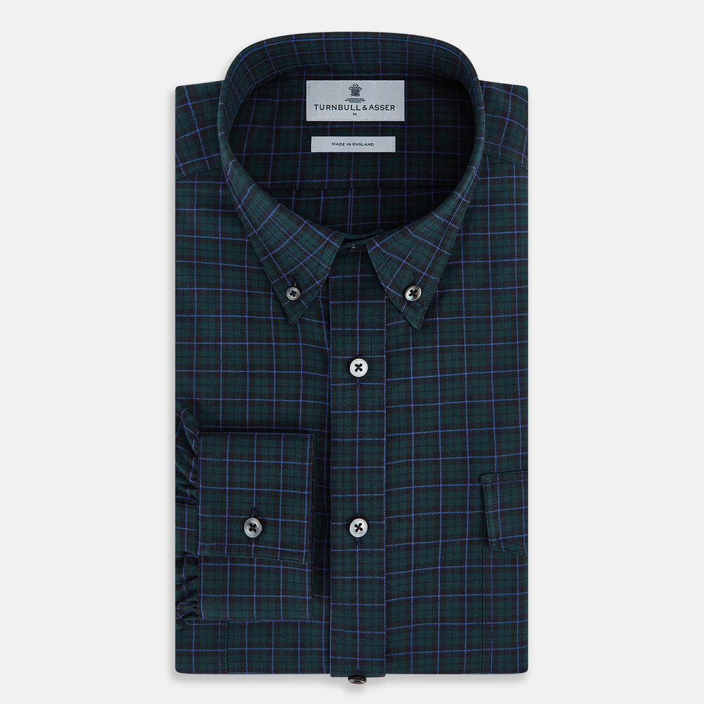 Modern Black Watch Tartan Richmond Shirt XS