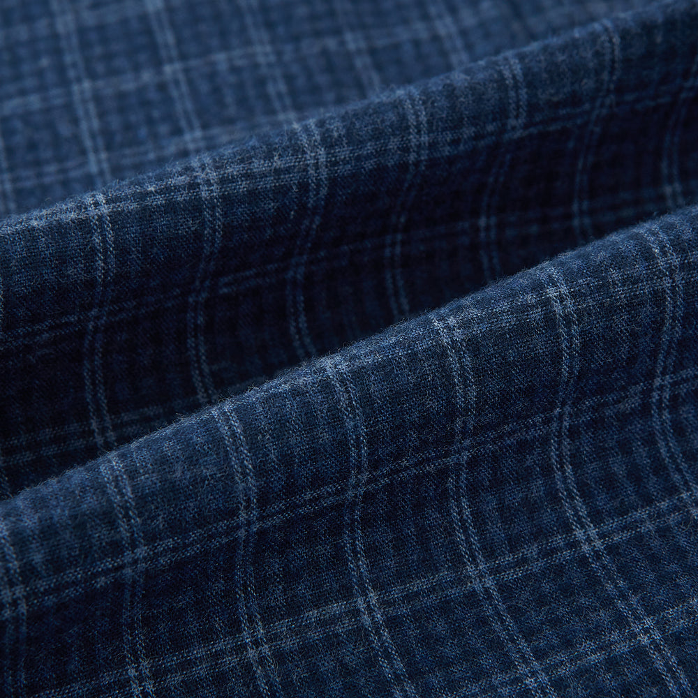 Indigo Tonal Windowpane Richmond Shirt XS