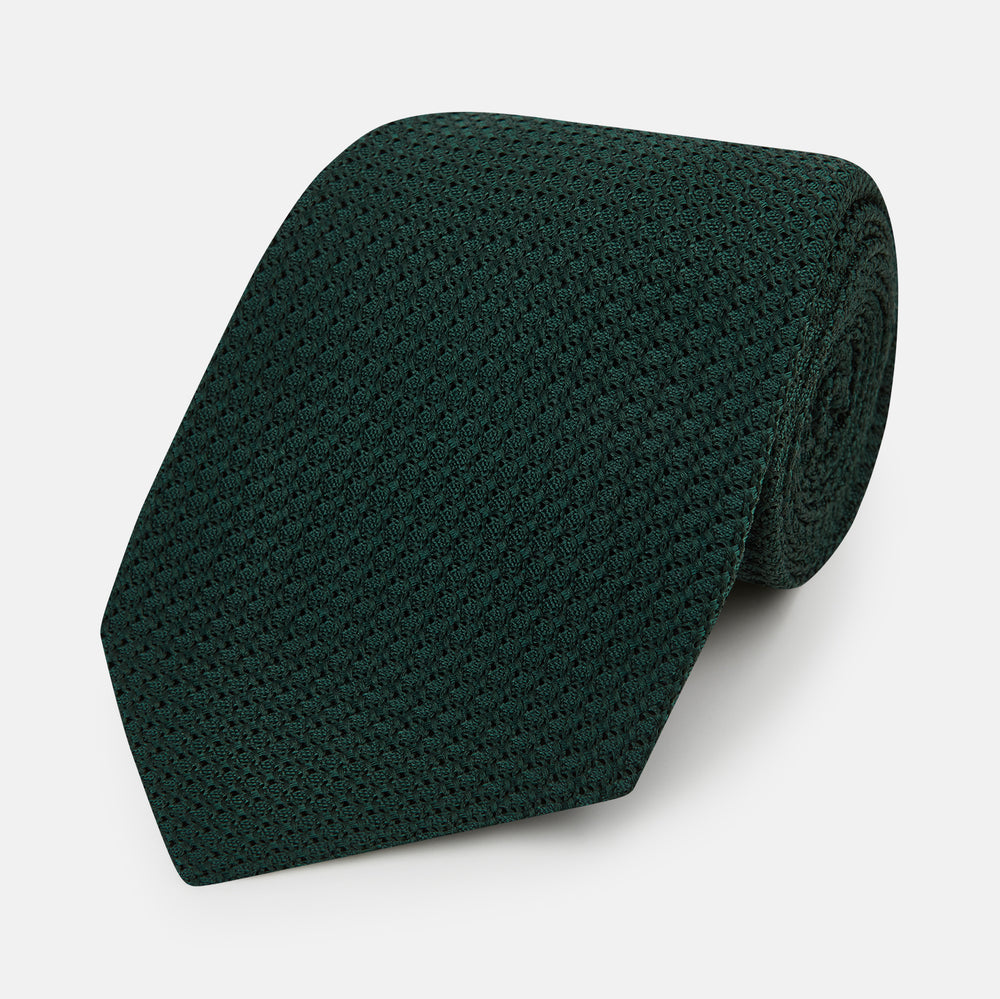 Dark Green Grenadine Silk Tie